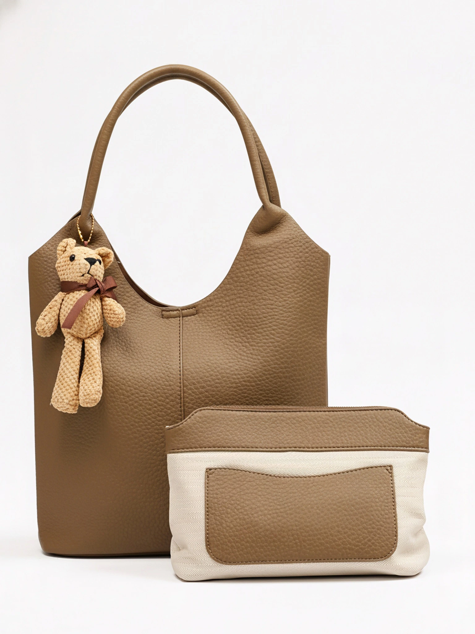 Сумка-шоппер с косметичкой и брелком в ассортименте